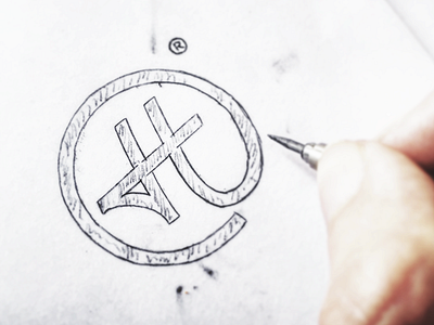 Sketched "H". branding calligraphy hand drawn hand lettering identity logo logotype script sketch type typography wordmark