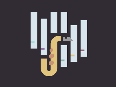 re-formacio 2 - illustration color desaturated geometric illustration instrument minimal music organ palette poster sax simple