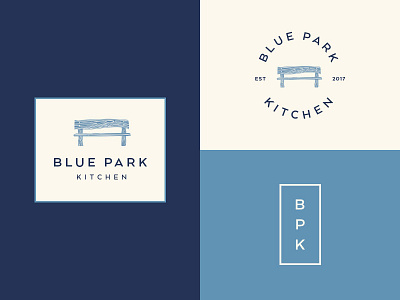 Blue Park Kitchen Logo bench blue park fast casual food kitchen nyc park restaurant rice