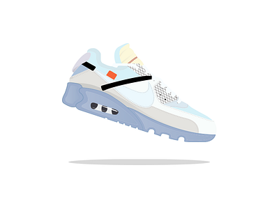 OFF-WHITE x Nike Air Max 90 branding creative designer illustration inspiration invite logo logotype mark popcorn sneaker streetwear