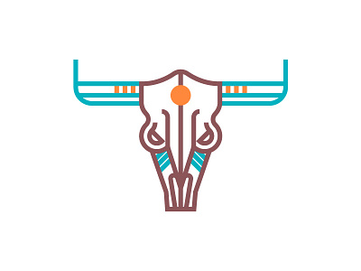 Bull bull icon illustration logo mark minimal native american southwestern thick lines vector