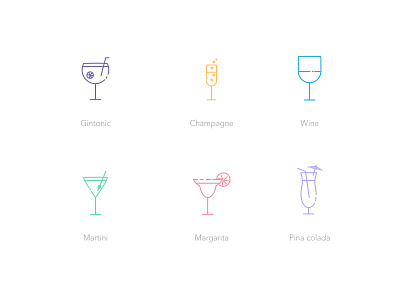 Cocktail Icons cocktails icons party summer