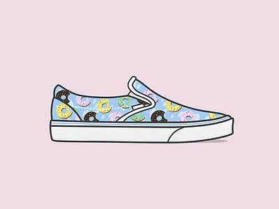 Donut vans donuts icon illustration millenial pink product shoe vans