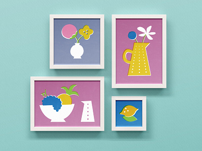 Retro Still Life flowers illustration retro still life