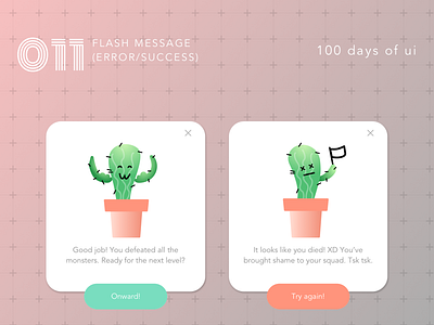 100 Days of UI - #011 Flash Message (Error/Success) design flash message notification ui ux