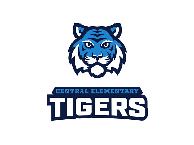 Central Tigers Rebrand blue branding elementary high school rebrand school sports tiger