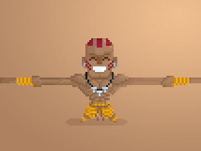 Pixel Little Guys & Gals 68: Dhalsim 8bit 90s anime character dhalsim flat game logo pixel retro street fighter