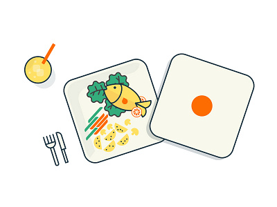 Meal Ready delivery illustration meal ui design