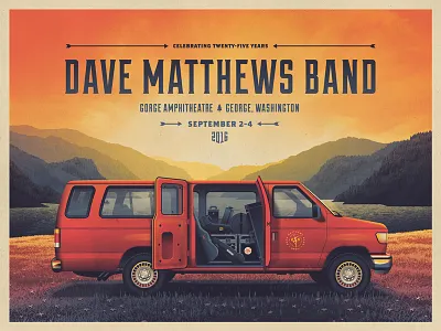 FREE Rock Poster Design Class car dan kuhlken dave matthews band dkng dkng studios gorge nathan goldman skillshare van washington