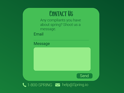 Daily UI 028 Contact Us contact contact us daily ui 028 dailyui graphic design ios spring typography ui ui design user interface web design