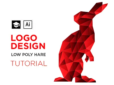 Red Rabbit hare low poly polygon polygonal rabbit red