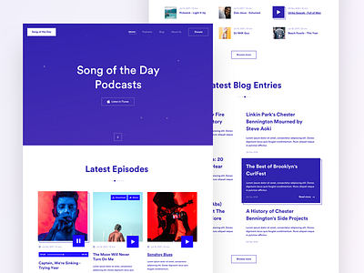 Music Podcast Landing eleken interface landing music podcast song ui ux web