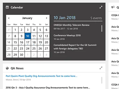 QA Dashboard Snippet 365 app microsoft