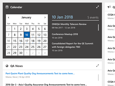 QA Dashboard Snippet 365 app microsoft