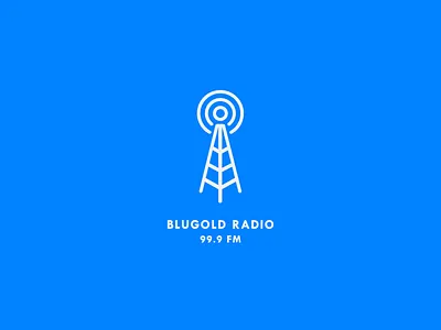 Blugold Radio Logo badge blugold brand branding icon iconography logo logo design mark music radio radio station