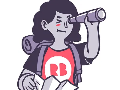 Choose your own... adventure explore icon illustration purple red