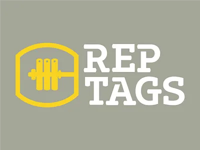 REP TAGS branding crossfit custom font icon logo minimal stencil