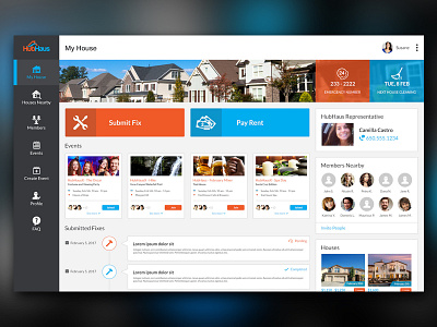 Tenant Web Dashboard bill dashboard event house housing listing member platform recommendation software tenant web