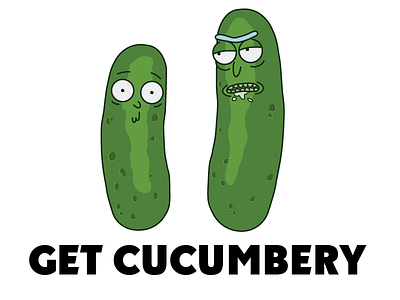 Rick and Morty cucumber and cartoons crossover cucumber illustration ink morty pop rick