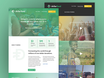 Dollarfund.org Web Mockup charity currency ux video web website wip