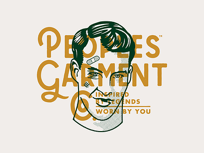 Peoples Garment Company - Illustration brand identity custom typography type wordmark forefathers growcase logo logomark logotype peoples garment company responsive branding vintage sports apparel