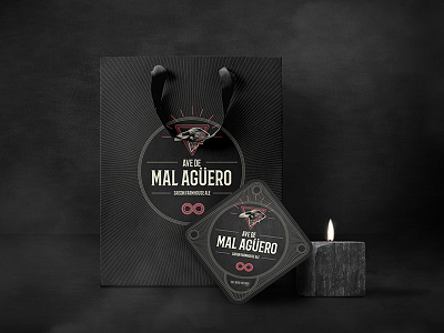 Ave de Mal Agüero Brand Elements bag beer brewery candle cerveza coaster crow omen packaging raven skull smoke