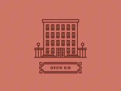 Grow Big Building building fence illustration lights plants