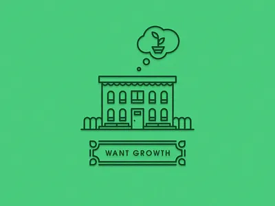 Want Growth Building building fence illustration minimal plant texture