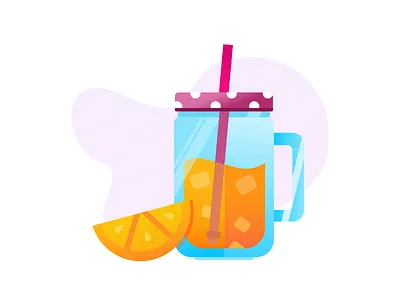 Orange Juice glass icon illustration jar