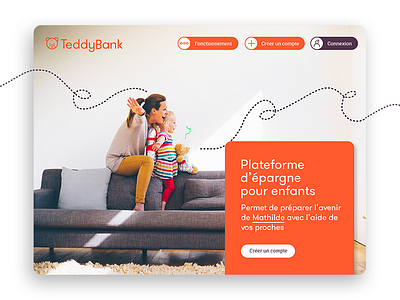 TeddyBank - Homepage child children design dream homepage landing platform savings teddy ui ux web