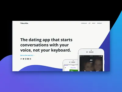 Dating App Splash Page above the fold dating app ios splash page value prop website