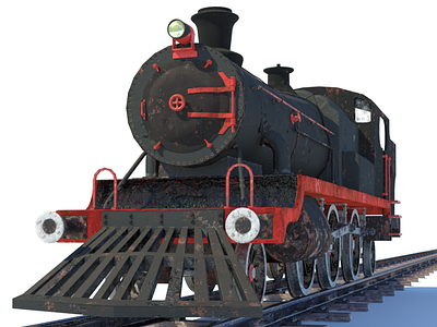 Locomotive 3d arnold bake low poly maya substance zbrush