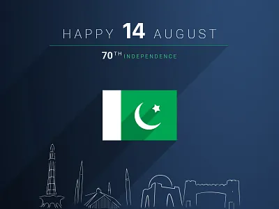 14 August celebration flag flatshadows green independence minimal pakistan