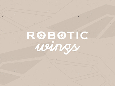 Robotic Wings logo minimalism robot steampunk wings