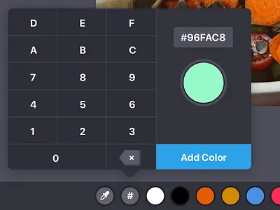 HEX Color Picker Popover app color control ios ipad picker popover