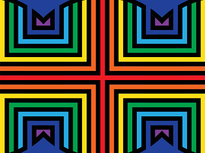 70s Sesame Street Vibes abstract art color graphic design grid illustration rainbow