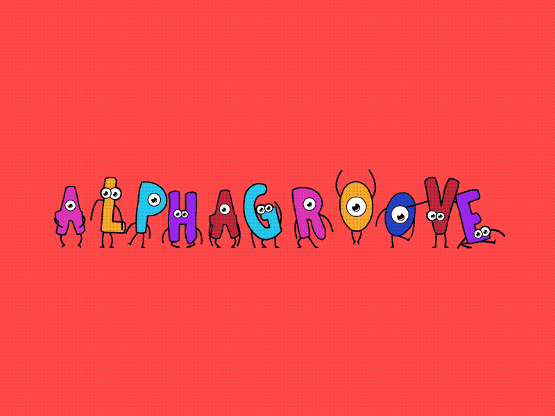 AlphaGroove 2d alphabet animated animation cartoon character gif illustration motion design