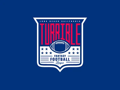 TRRBLE FTBLL fantasy football football logo shield star stripe