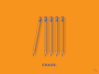 Chaos angled chaos illustration ocd pencil slightly off vector