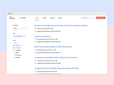 Activism platform concept activism platform ui