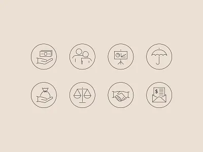 Berkshire Icons financial health icons insurance legal settlements