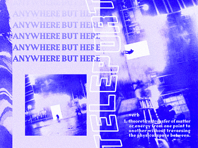Teleport blue grunge layout teleport typography