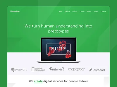FR - Homepage clean green header hero landing page ui ux web website