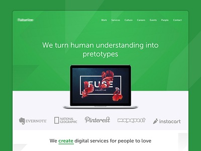 FR - Homepage clean green header hero landing page ui ux web website