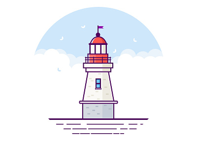 Light House debut design house illustration light new seashore