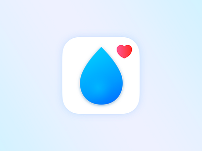 App Icon app blue drop glass health heart icon ui water