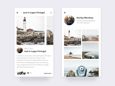 Traveler's social network app blog design ios mobile profile social social network ui ux