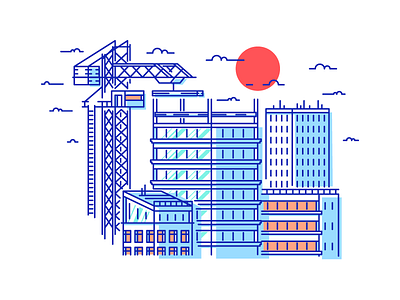 Build It Up! building construction crane graphic design icon illustration sky skyscraper sun