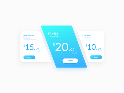 #096 - Price 100 ui design challenge blue daily ui membership price uxui