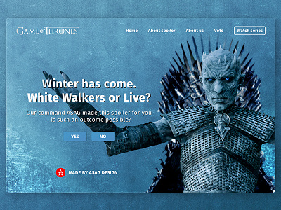 Winter has come. White Walkers or Live? design game of thrones gameofthrones interface ui ui design ux ux design web web design webdesign website